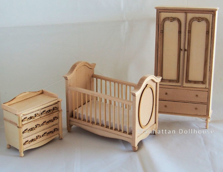 Unpainted 3 Piece Nursery Set