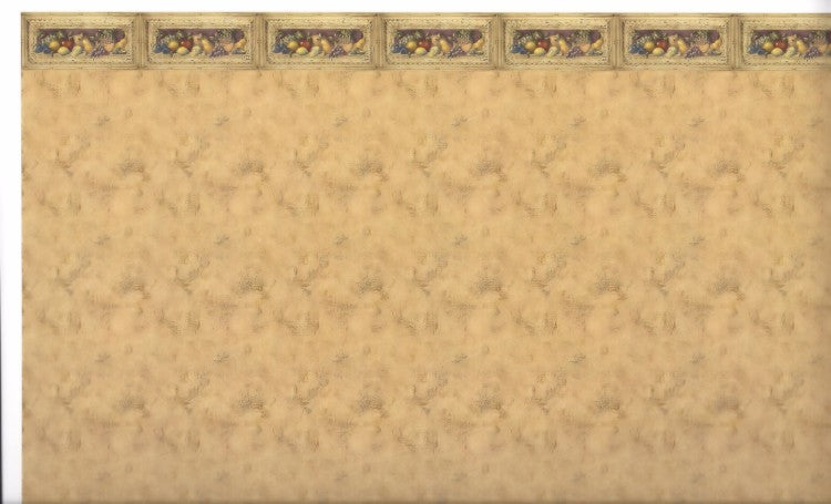 Dollhouse Wallpaper with Fruit Border