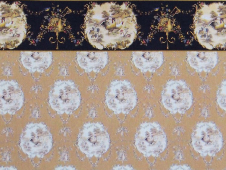 Dollhouse Wallpaper with Border