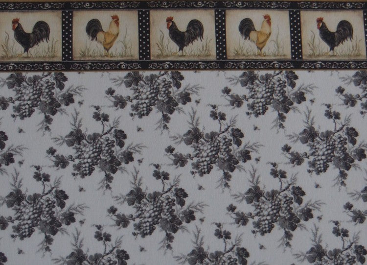 Dollhouse Wallpaper with Grapes and Border