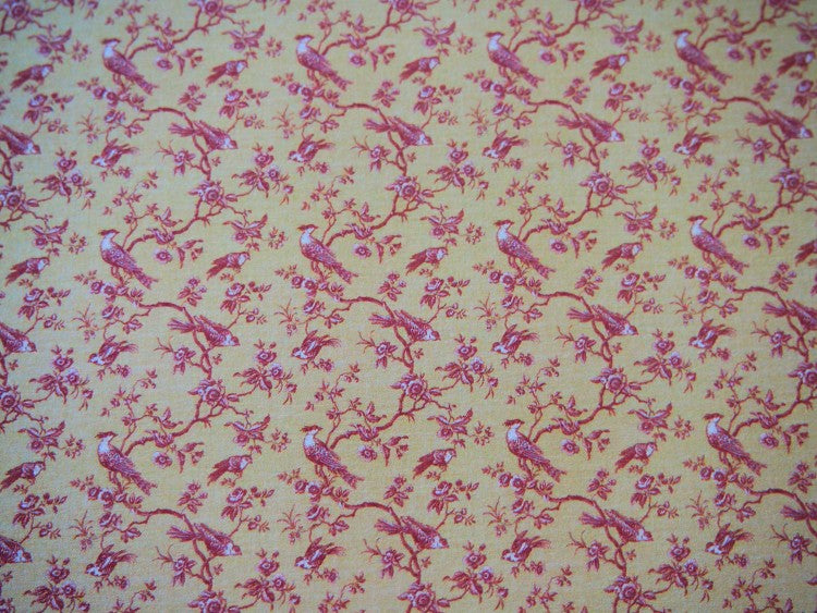 Half Inch Dollhouse Wallpaper, Rose and Yellow