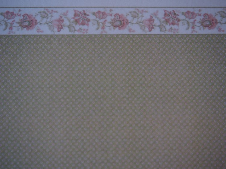 Half Inch Dollhouse Wallpaper with Border
