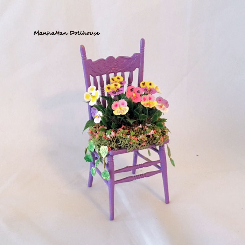 Exterior Purple Chair with Pansies