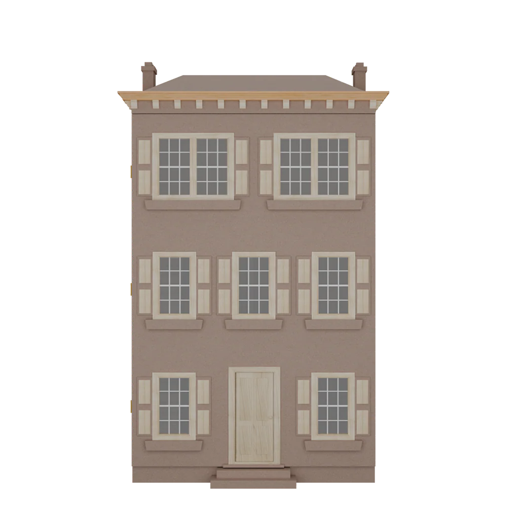 Front Opening Townhouse Dollhouse Kit Smooth MDF