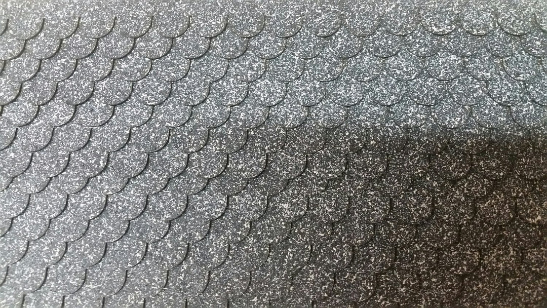 Grey White Mix Fishscale asphalt Shingles
