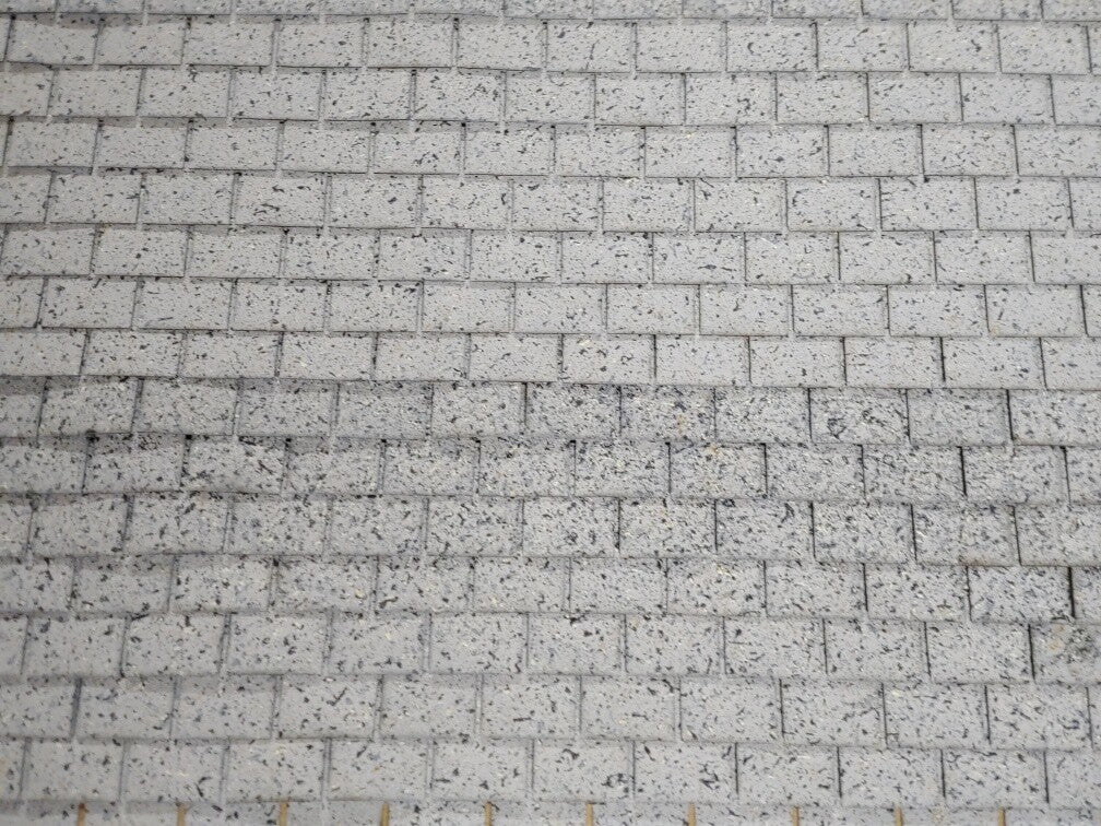 Grey white mix squarebutt asphalt shingles 1:12 scale