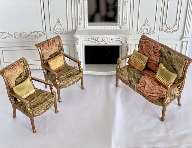 Antique Tapestry Living Room 3 Piece Set