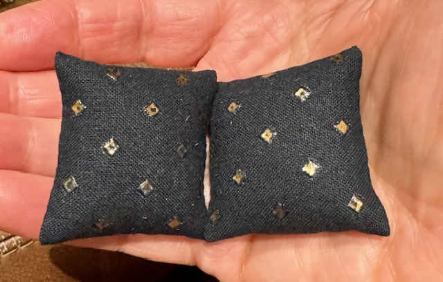 Set of Dollhouse Miniature Black Pillows