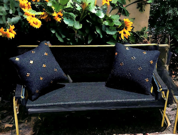 Set of Dollhouse Miniature Black Pillows