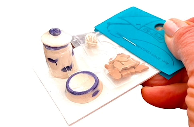 Miniature Cat Bowl, Canister, Food and String