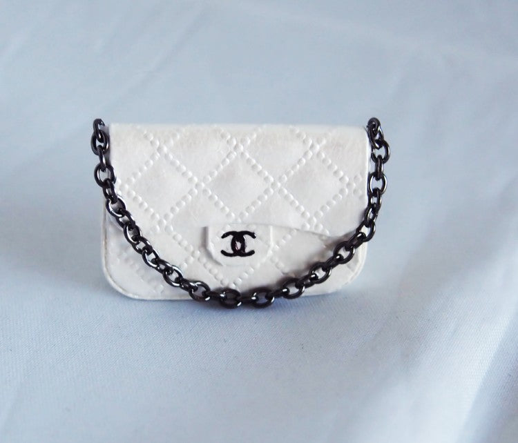 Mini Quilted Designer Bag with Gunmetal Chain