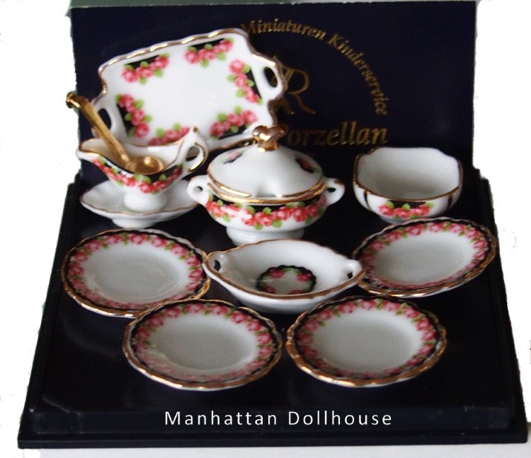 Black Rose Dinner Set by Reutter Porzellan