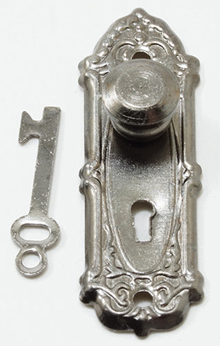 Opryland Door Handle Set with Key, 2/PK Pewter