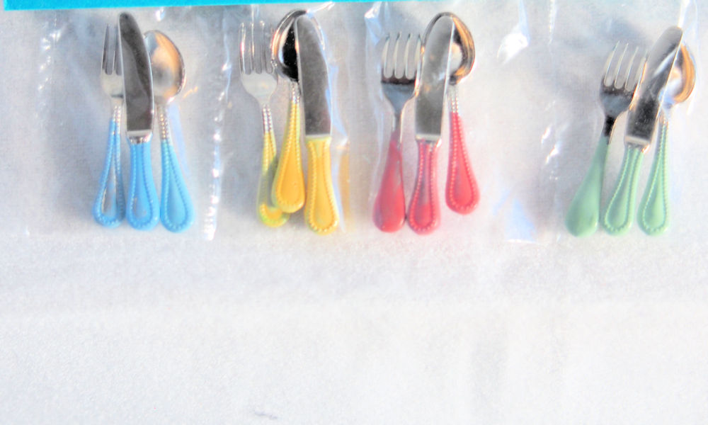 Miniature Flatware in Pastel Colors