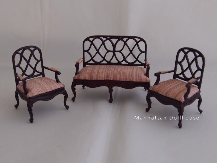 Lexington Half Inch Miniature Living Room Set in Mahogany