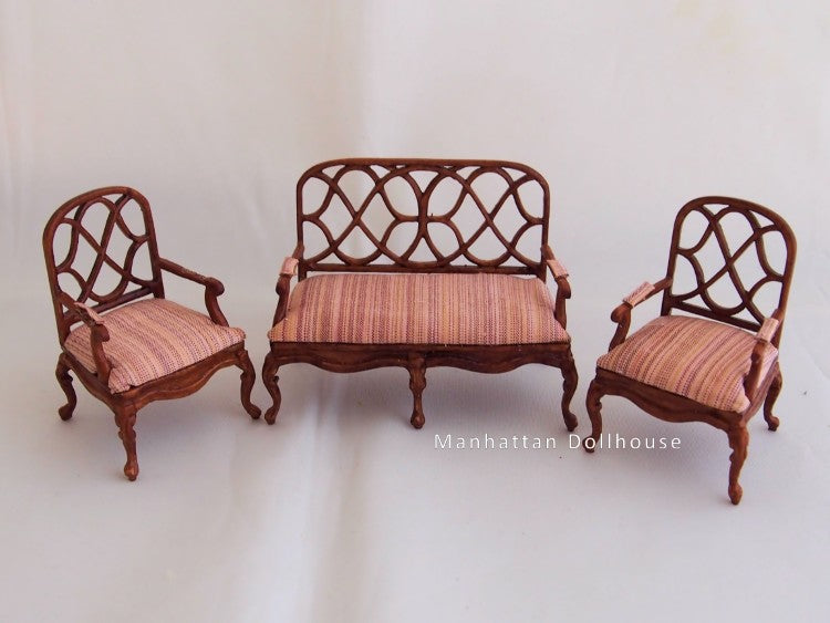 Lexington Half Inch Miniature Living Room Set in New Walnut