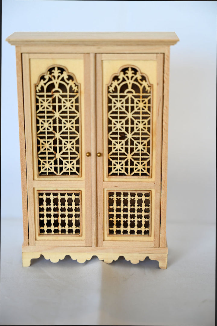 Miniature Unpainted Mediterranean Filagree Cabinet