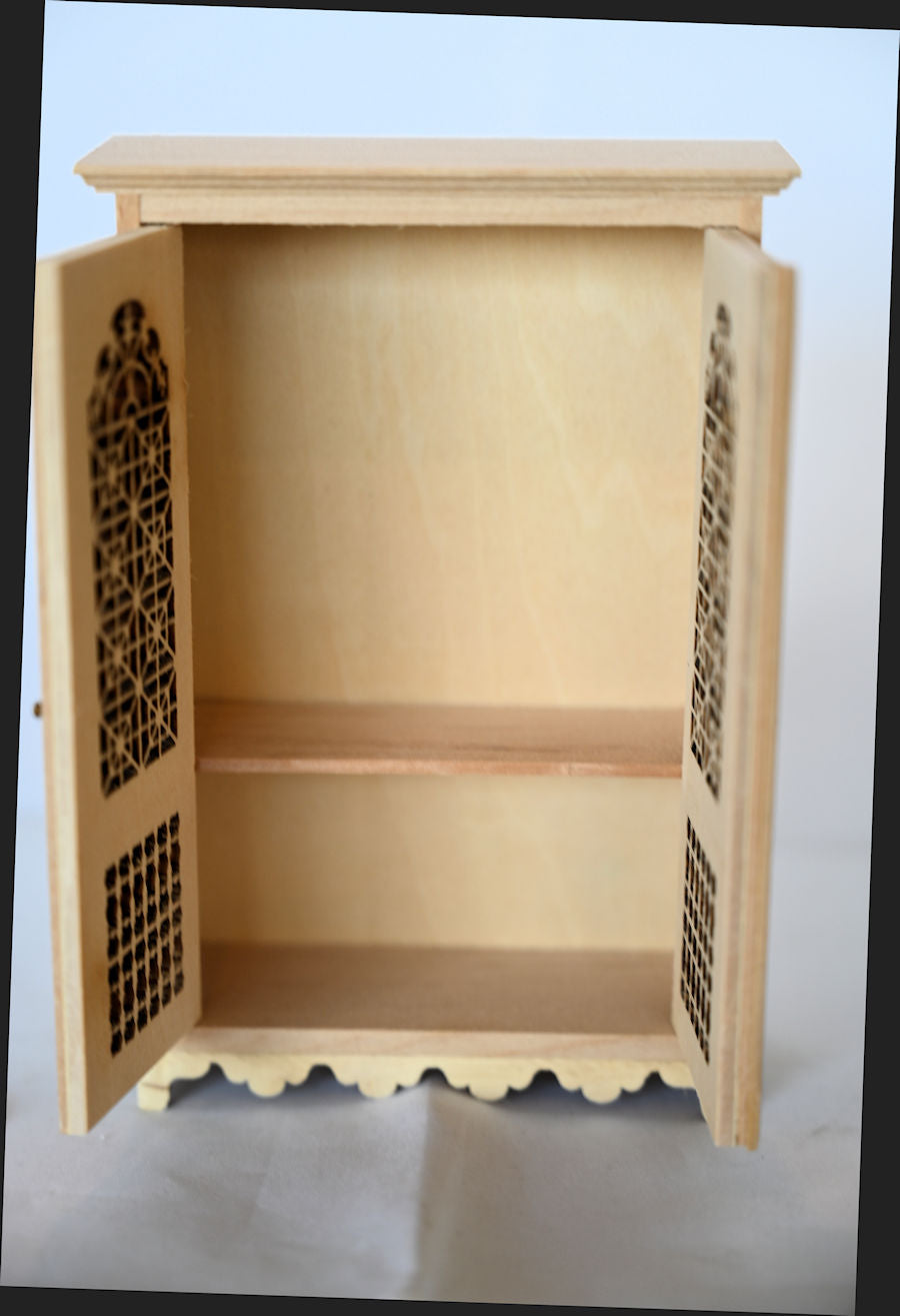 Miniature Unpainted Mediterranean Filagree Cabinet