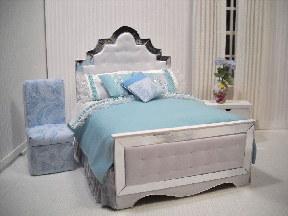 Modern Dollhouse Miniature Bed
