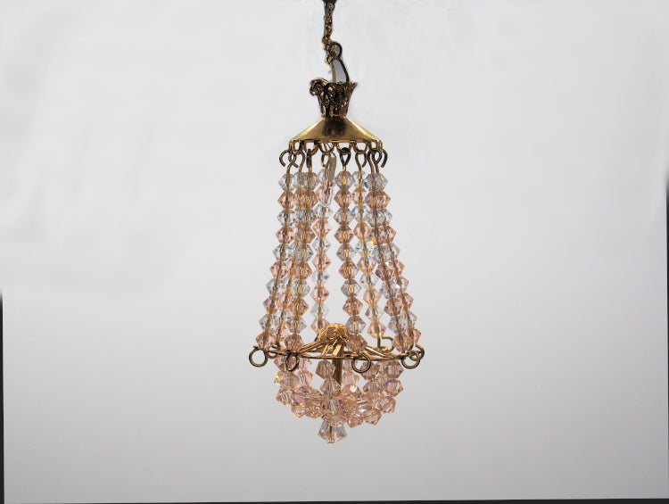 Pink Lady Crystal Miniature Chandelier