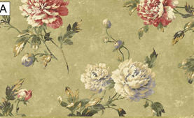 Sage Green and Flower Dollhouse Wallpaper