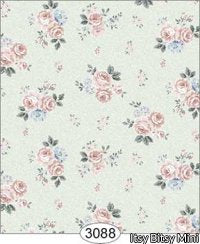 Small Floral and Peach Dollhouse Wallpaper