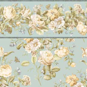 Flowers with Blue Background and Border