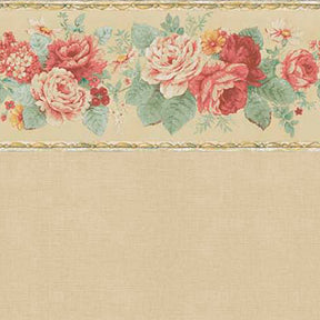 Wallpaper with Flower Border