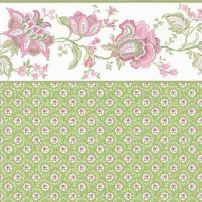 Green and Rose Pattern with Border