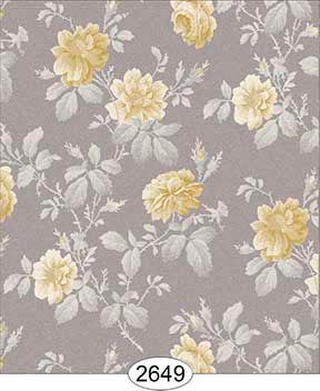 Rose Hill Floral vine Grey Yellow