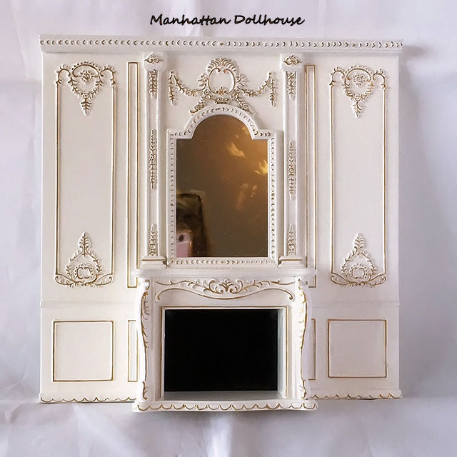 Fancy White Wall Unit with Fireplace