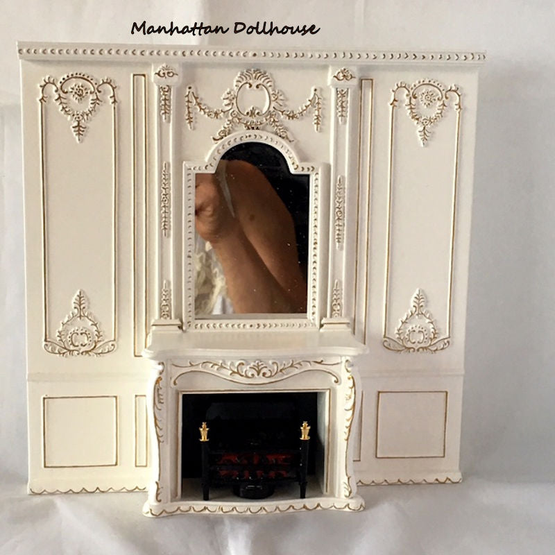 Fancy White Wall Unit with Fireplace