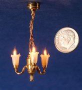 3 Up-Arm Frosted Tulip Shade Chandelier