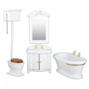 Old Fashioned Dollhouse Bathroom Set