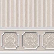 Annabelle Wainscot in Silver and Gray -Dollhouse Wallpaper