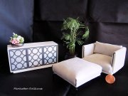 Modern Miniature Lusso Chair and Ottoman