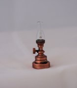 Hurricane Table Lamp in Copper with a Clear Shade T12