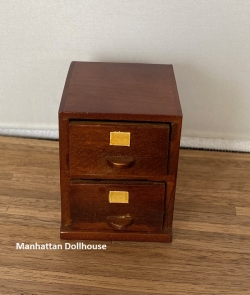 Miniature Filing Cabinet - New Walnut