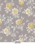 Rose Hill Floral vine Grey Yellow