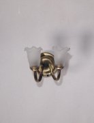 Antique Brass Frosted Tulip Sconce W10