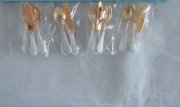 Miniature flatware in Gold and White