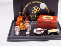Dollhouse Miniature Cigar and Cognac Set