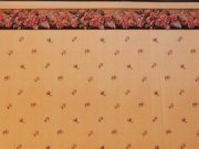Pink Rose Dollhouse Wallpaper with Border