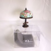 Soft Turquoise and Rose Miniature Table Lamp