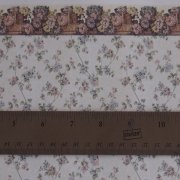 Dollhouse Wallpaper with Rose and Lavender Flowers and Border