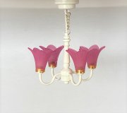 Pink Glow Dollhouse Ceiling Lamp - White C10PK