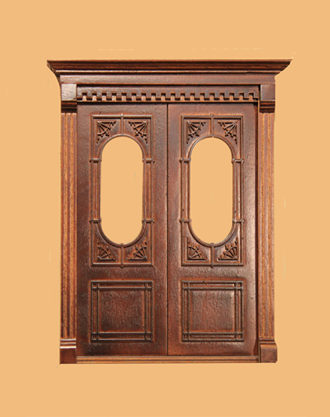 Rosemont Double Exterior Door - New Walnut - Click Image to Close