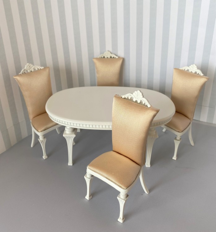 Bespaq Swanson Deco Dining Set in White - Click Image to Close