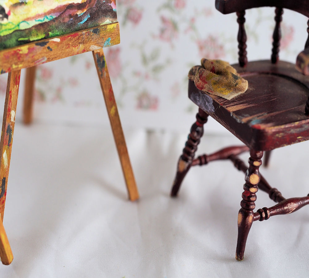 Original Miniature Painting and Easel Set - Click Image to Close