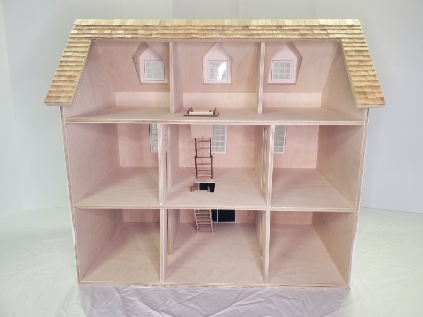 Cathy's Colonial Dollhouse-Unpainted - Click Image to Close